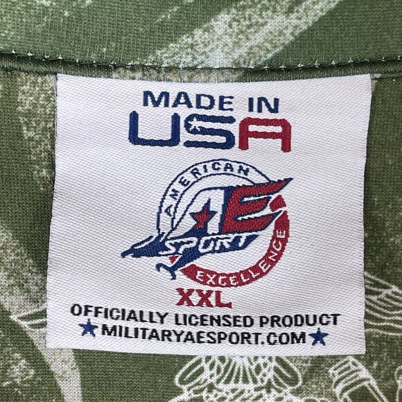 AE Sport Shirt Mens XXL Green US Marines Hawaiian Button Up Beach Adult - Picture 7 of 10